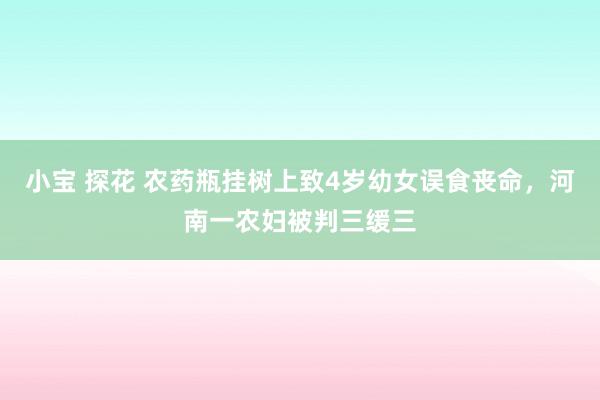 小宝 探花 农药瓶挂树上致4岁幼女误食丧命，河南一农妇被判三缓三