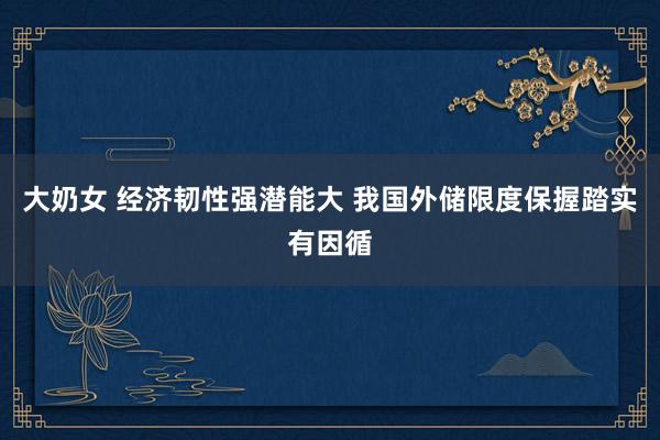 大奶女 经济韧性强潜能大 我国外储限度保握踏实有因循
