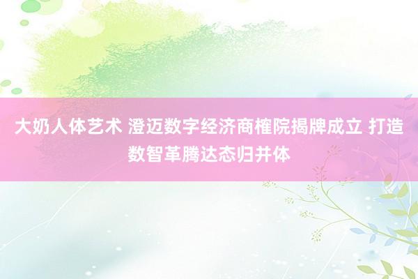 大奶人体艺术 澄迈数字经济商榷院揭牌成立 打造数智革腾达态归并体